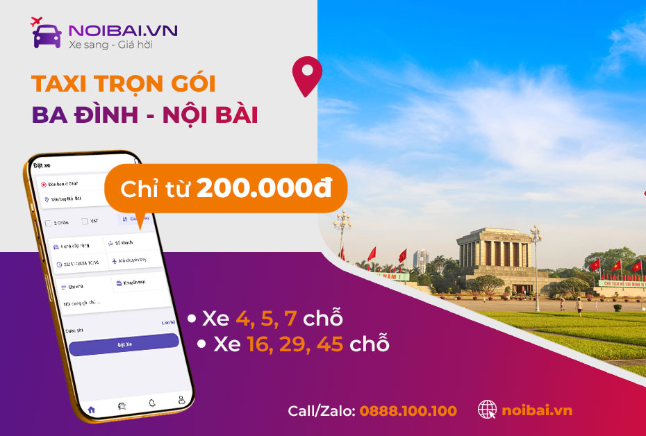 Hướng dẫn gọi taxi từ Ba Đình đi sân bay Nội Bài