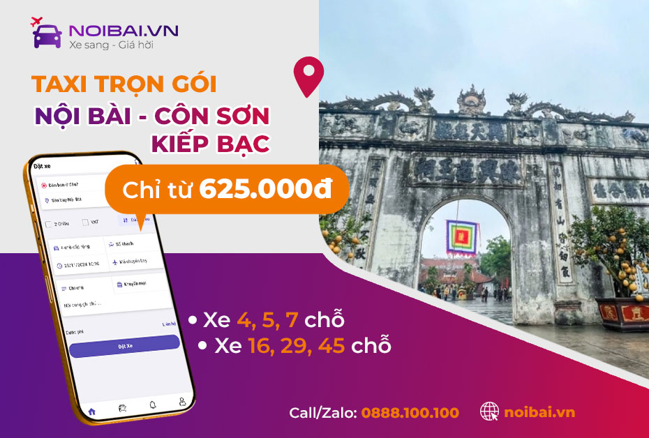 Hướng dẫn gọi xe sân bay Nội Bài đi Côn Sơn Kiếp Bạc