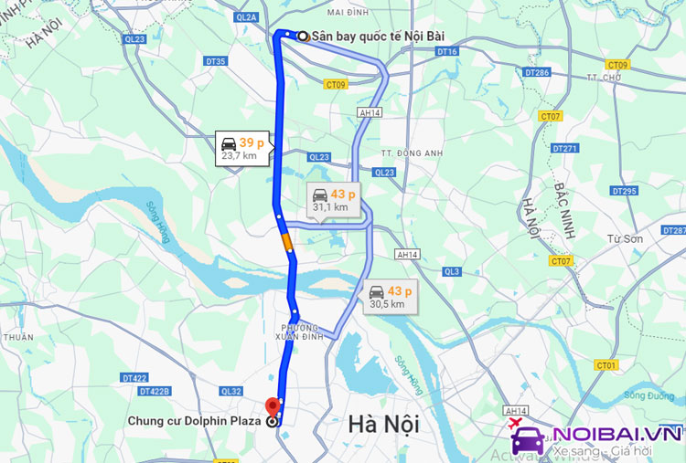 Hướng dẫn đón xe từ sân bay Nội Bài về Dolphin Plaza