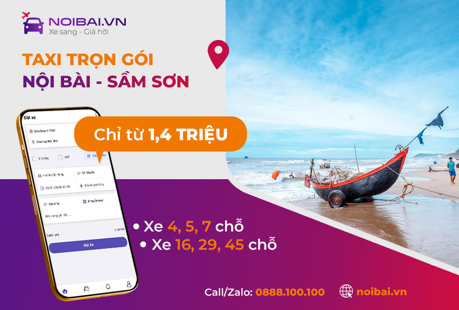 Kinh nghiệm đặt xe từ sân bay Nội Bài đi Sầm Sơn