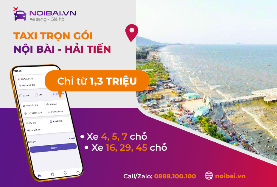 Hướng dẫn gọi taxi Nội Bài đi Hải Tiến, Thanh Hóa giá tốt nhất