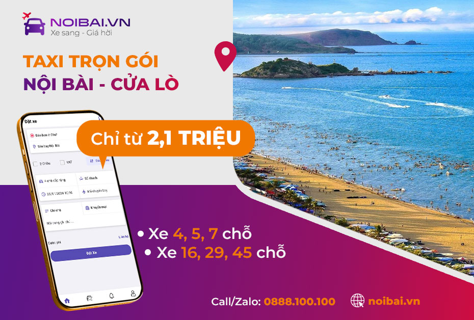Các phương tiện từ sân bay Nội Bài đi Cửa Lò
