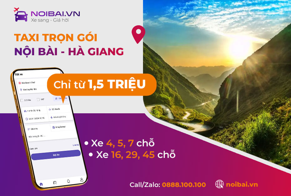 Hướng dẫn gọi taxi Nội Bài đi Hà Giang trọn gói, uy tín