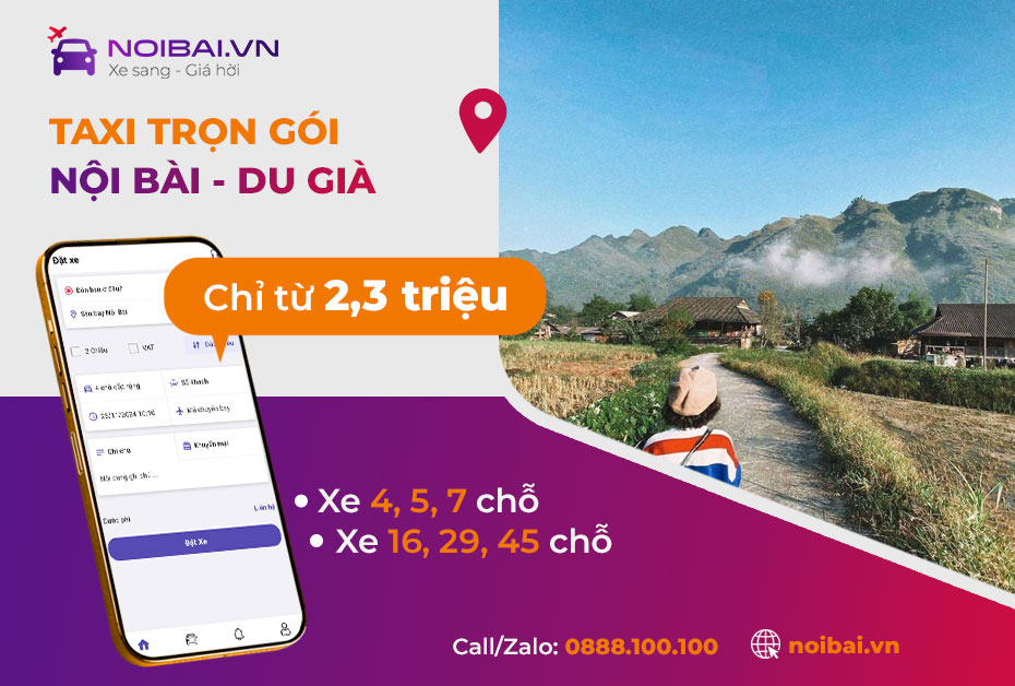 Hướng dẫn gọi xe sân bay Nội Bài đi Du Già, Hà Giang