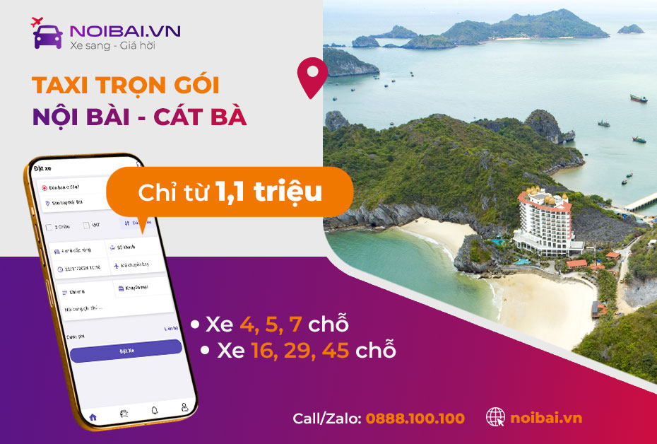 Hướng dẫn đón xe từ Nội Bài đi Cát Bà, Hải Phòng