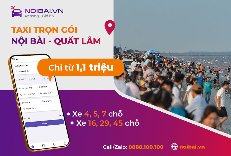 Hướng dẫn gọi xe từ sân bay Nội Bài đi Quất Lâm trọn gói