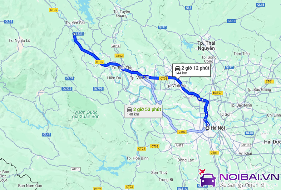 Từ Hà Nội đi Yên Bái khoảng 140 km