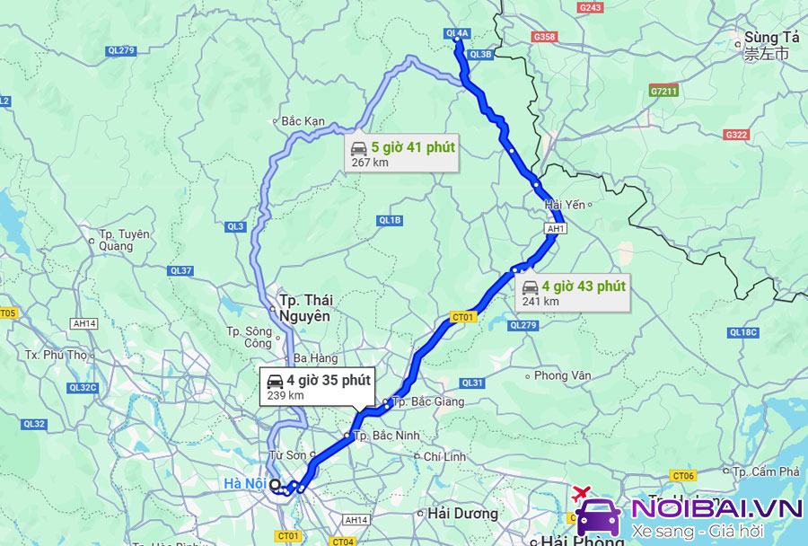 Hà Nội cách Cao Bằng khoảng 230km